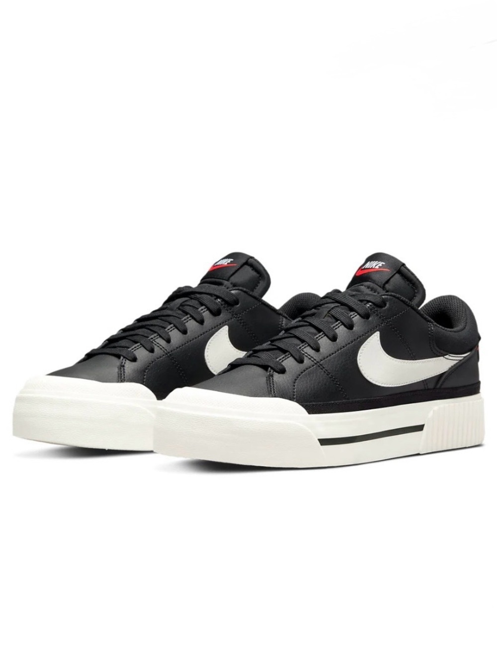 New Nike Court Legacy Lift 'Black Sail' Women’s Platform Sneaker DM7590-001